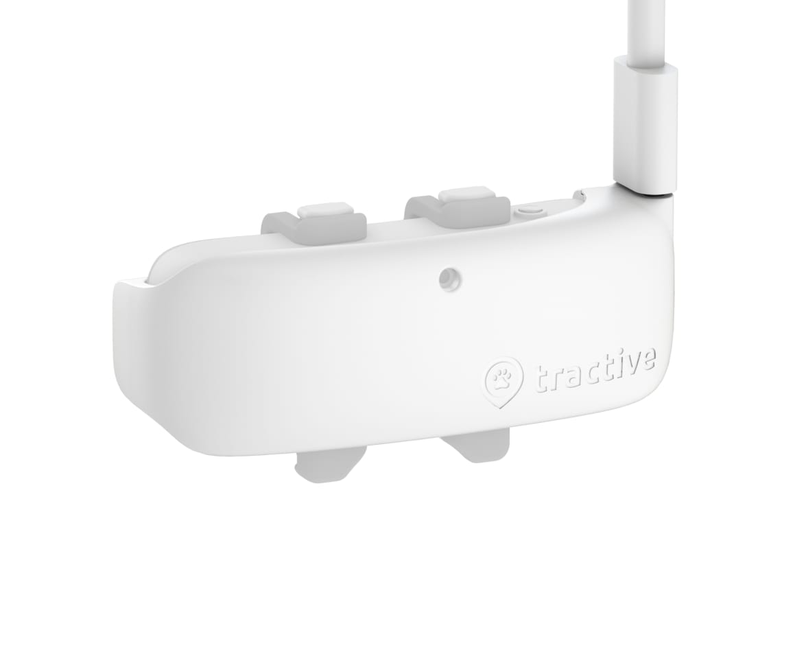 Tractive klemmeoplader med kabel på hundetracker