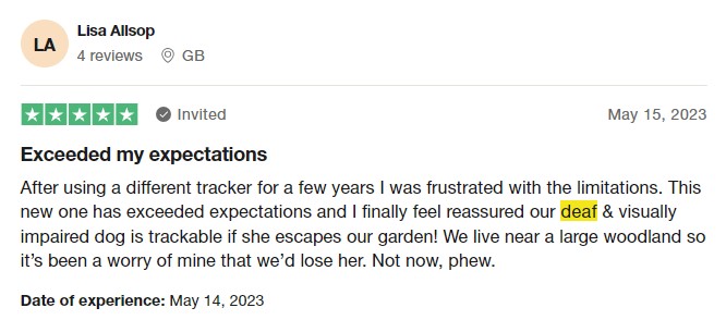 Tractive Trustpilot review