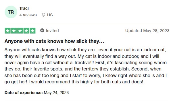 Tractive Trustpilot review