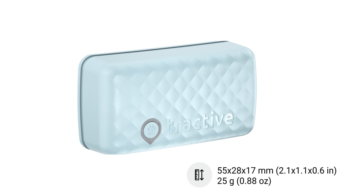 Nærbillede af den nye Tractive GPS CAT 4